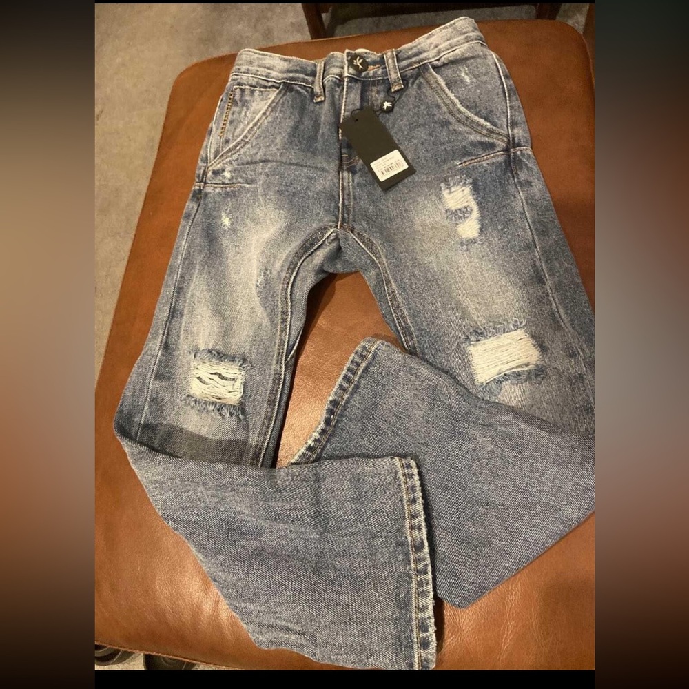 NWT! One Teaspoon Distressed Blue Jeans Sz 8/9 Mr Brown Jean